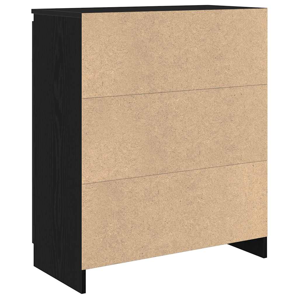 Dressoir met lade 71x35x84 cm spaanplaat zwart eikenkleurig is nu te koop bij PeponiXL, paradijselijk wonen!