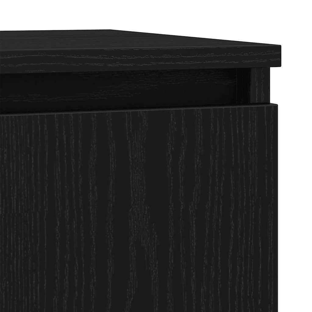 Dressoir met lade 71x35x84 cm spaanplaat zwart eikenkleurig is nu te koop bij PeponiXL, paradijselijk wonen!