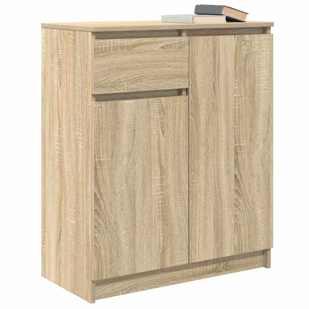 Dressoir met lade 71x35x84 cm spaanplaat sonoma eikenkleurig is nu te koop bij PeponiXL, paradijselijk wonen!