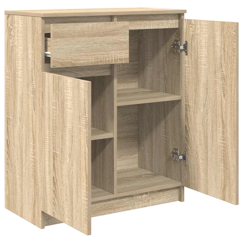 Dressoir met lade 71x35x84 cm spaanplaat sonoma eikenkleurig is nu te koop bij PeponiXL, paradijselijk wonen!