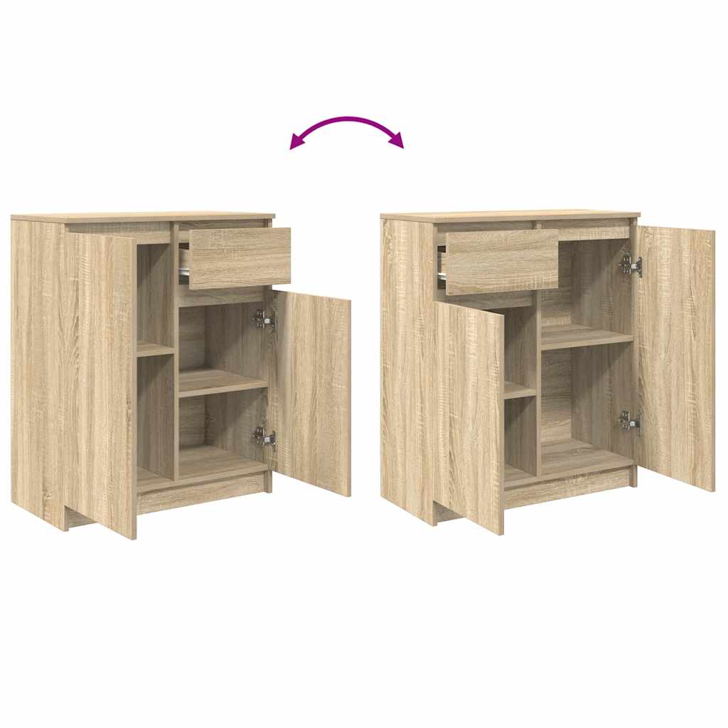 Dressoir met lade 71x35x84 cm spaanplaat sonoma eikenkleurig is nu te koop bij PeponiXL, paradijselijk wonen!
