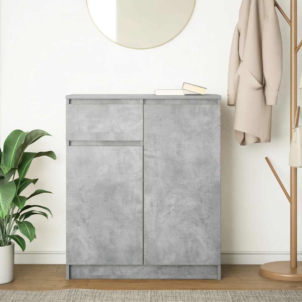 Dressoir met lade 71x35x84 cm spaanplaat betongrijs is nu te koop bij PeponiXL, paradijselijk wonen!