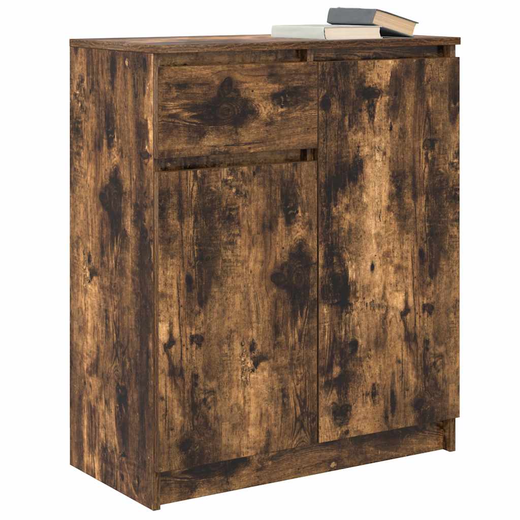 Dressoir met lade 71x35x84 cm spaanplaat gerookt eikenkleurig is nu te koop bij PeponiXL, paradijselijk wonen!