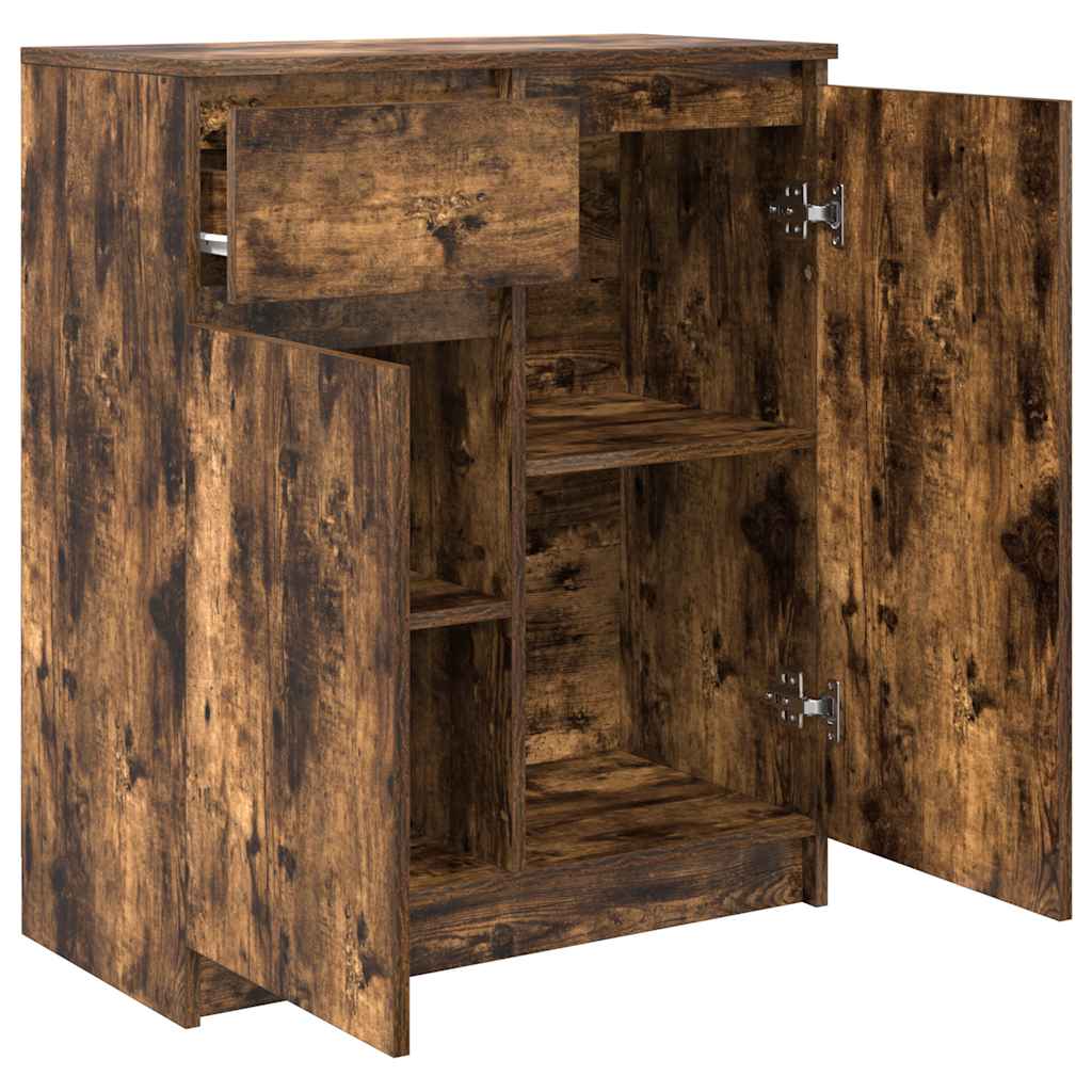 Dressoir met lade 71x35x84 cm spaanplaat gerookt eikenkleurig is nu te koop bij PeponiXL, paradijselijk wonen!