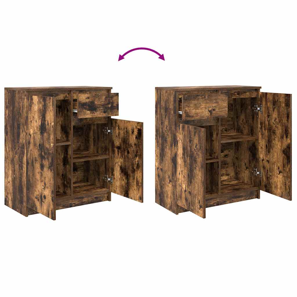Dressoir met lade 71x35x84 cm spaanplaat gerookt eikenkleurig is nu te koop bij PeponiXL, paradijselijk wonen!