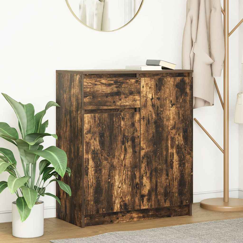 Dressoir met lade 71x35x84 cm spaanplaat gerookt eikenkleurig is nu te koop bij PeponiXL, paradijselijk wonen!