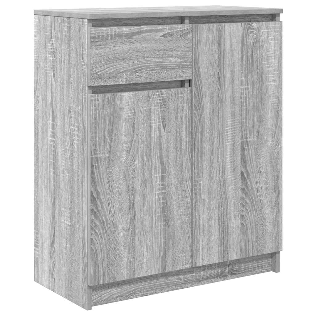 Dressoir met lade 71x35x84 cm spaanplaat grijs Sonoma is nu te koop bij PeponiXL, paradijselijk wonen!
