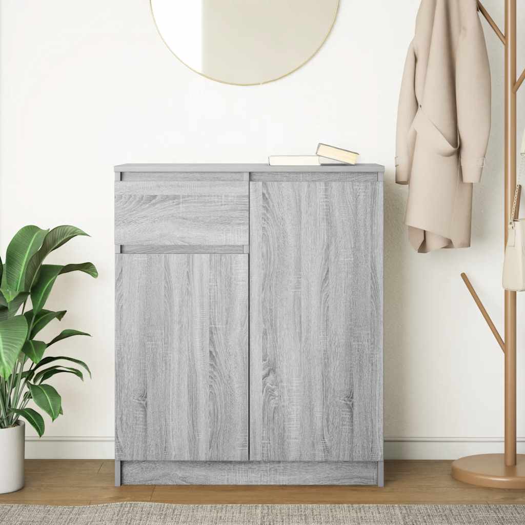 Dressoir met lade 71x35x84 cm spaanplaat grijs Sonoma is nu te koop bij PeponiXL, paradijselijk wonen!