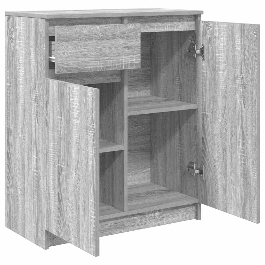 Dressoir met lade 71x35x84 cm spaanplaat grijs Sonoma is nu te koop bij PeponiXL, paradijselijk wonen!