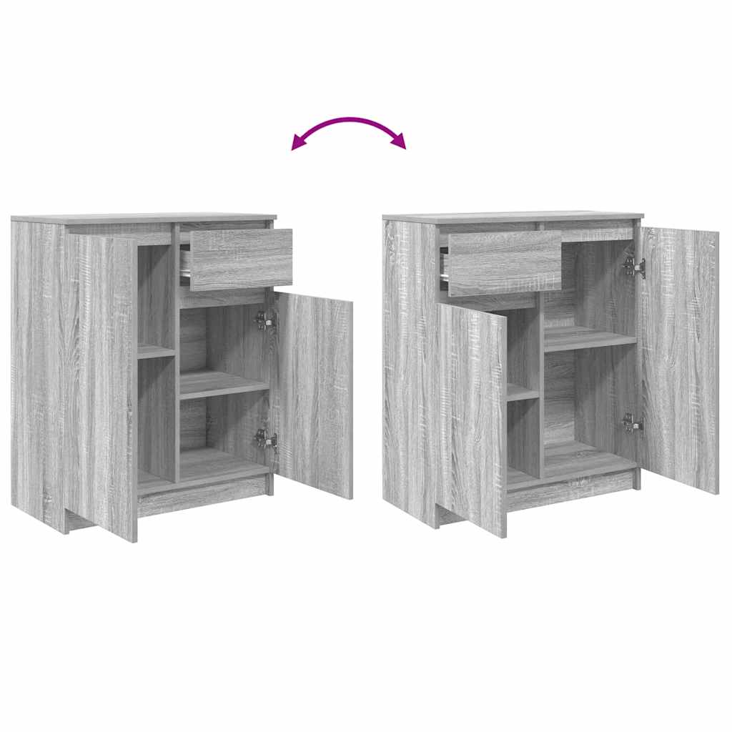 Dressoir met lade 71x35x84 cm spaanplaat grijs Sonoma is nu te koop bij PeponiXL, paradijselijk wonen!