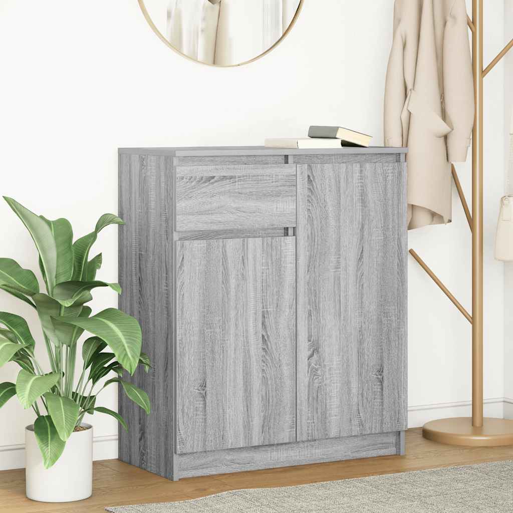 Dressoir met lade 71x35x84 cm spaanplaat grijs Sonoma is nu te koop bij PeponiXL, paradijselijk wonen!