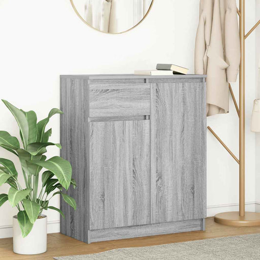 Dressoir met lade 71x35x84 cm spaanplaat grijs Sonoma is nu te koop bij PeponiXL, paradijselijk wonen!