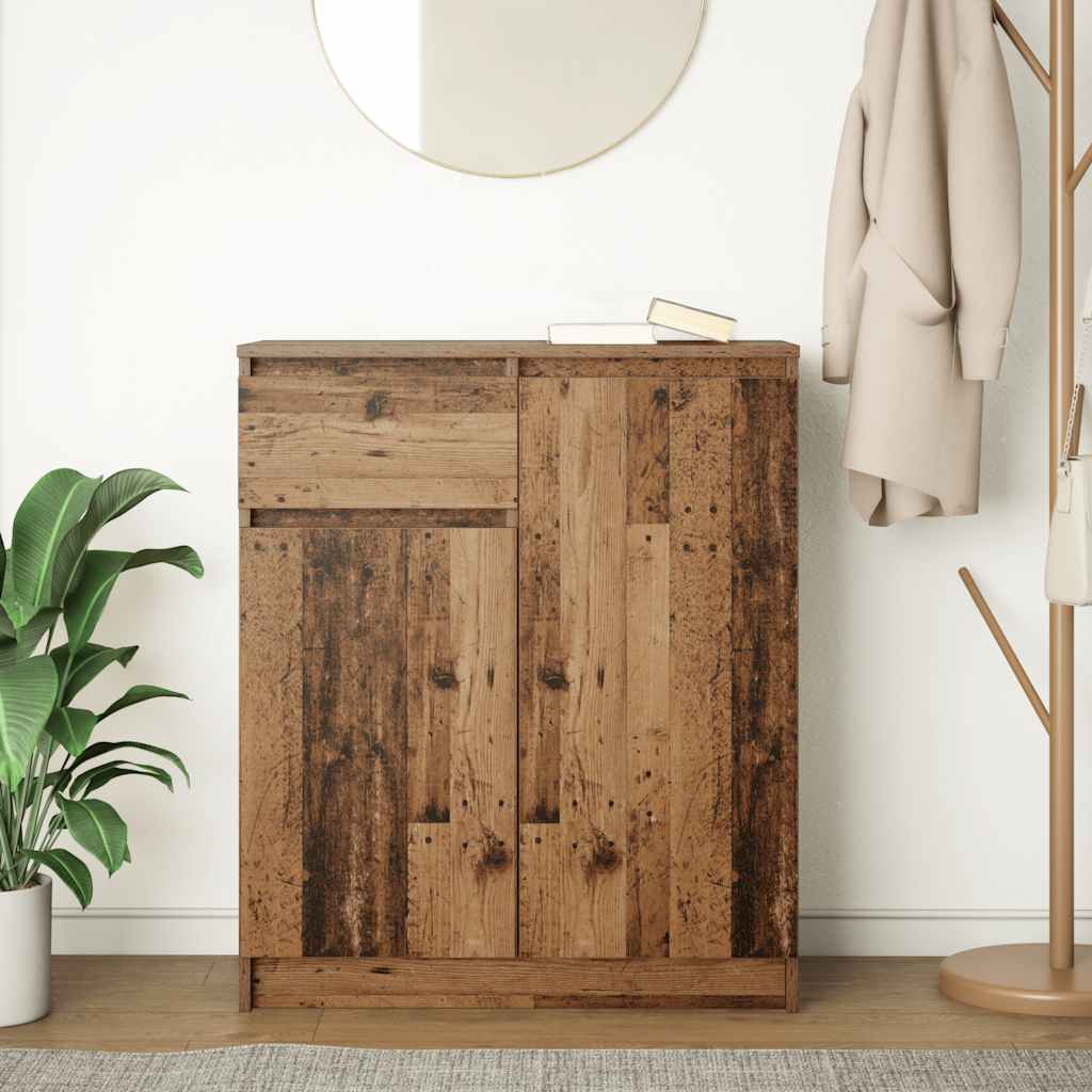 Dressoir met lade 71x35x84 cm spaanplaat oud hout is nu te koop bij PeponiXL, paradijselijk wonen!