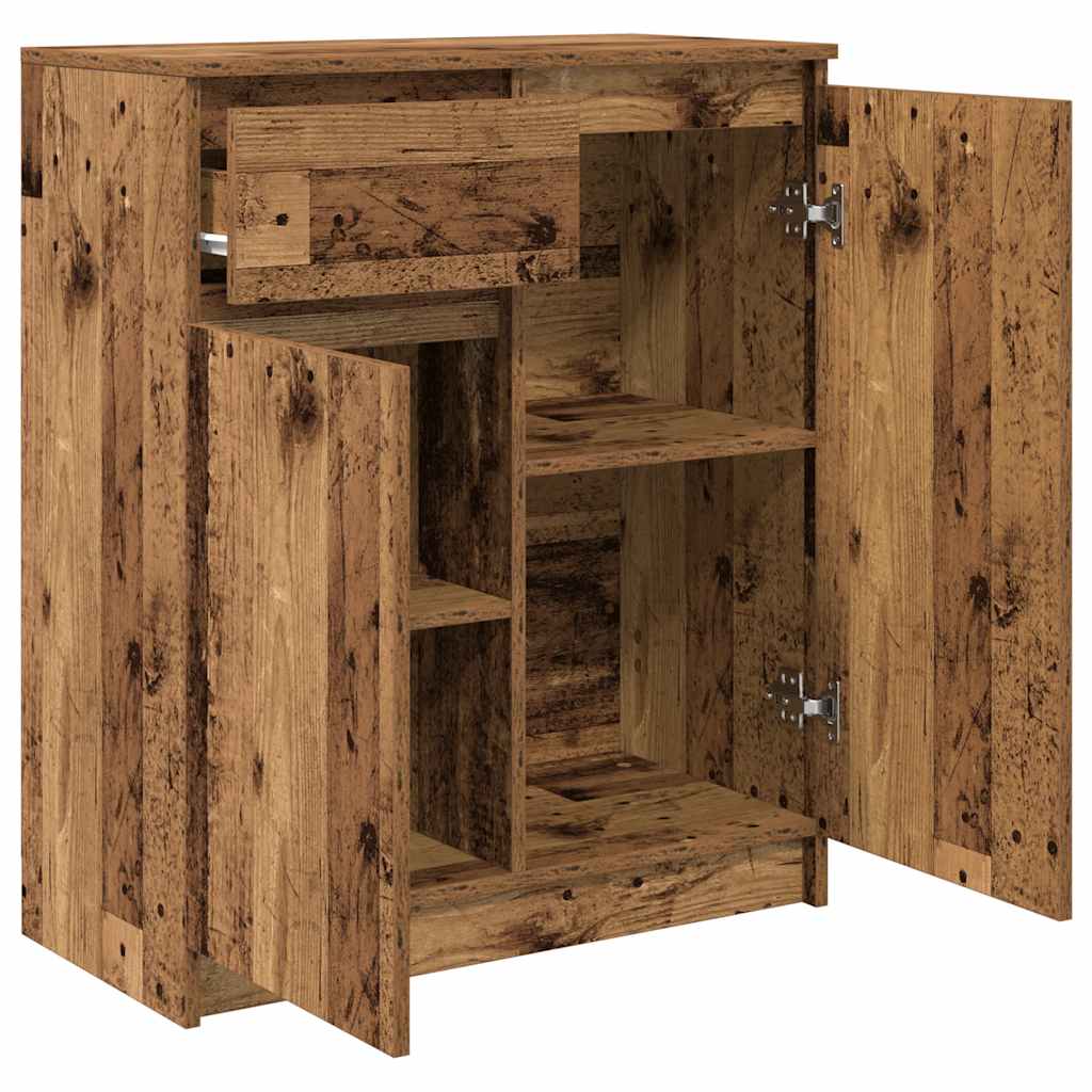 Dressoir met lade 71x35x84 cm spaanplaat oud hout is nu te koop bij PeponiXL, paradijselijk wonen!