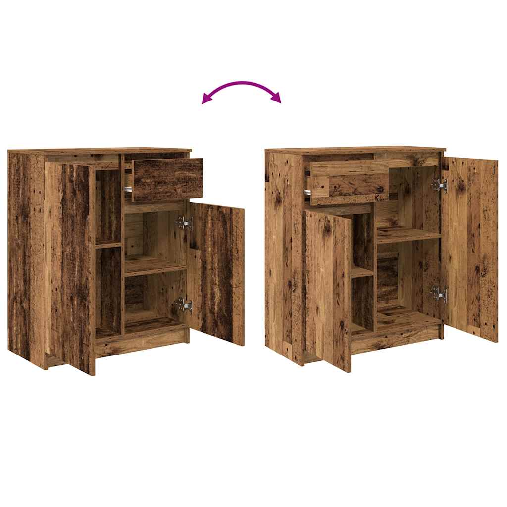 Dressoir met lade 71x35x84 cm spaanplaat oud hout is nu te koop bij PeponiXL, paradijselijk wonen!