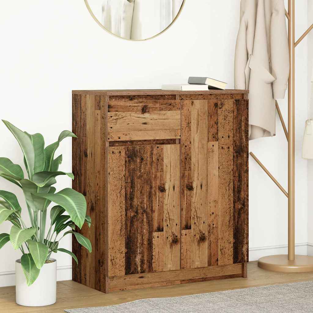 Dressoir met lade 71x35x84 cm spaanplaat oud hout is nu te koop bij PeponiXL, paradijselijk wonen!