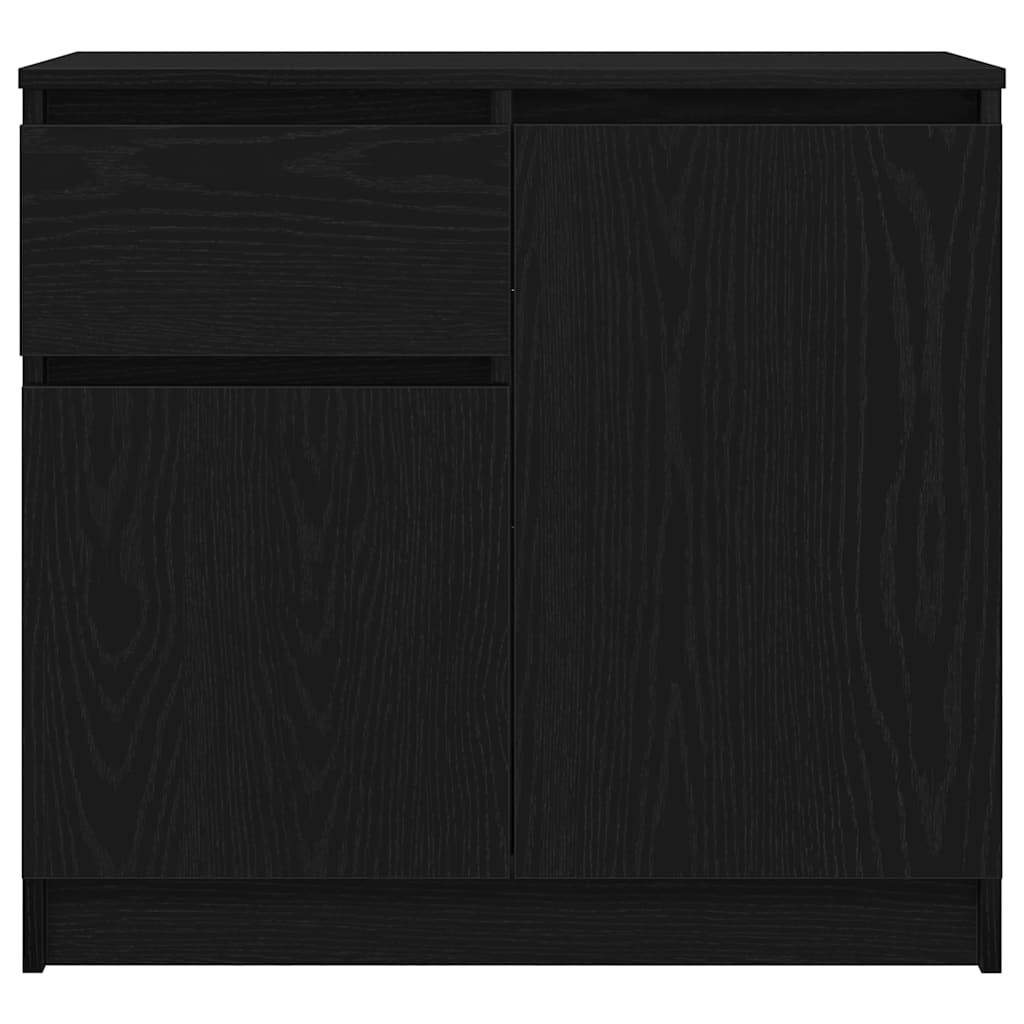 Dressoir met lade 71x35x65 cm spaanplaat zwart eikenkleurig is nu te koop bij PeponiXL, paradijselijk wonen!