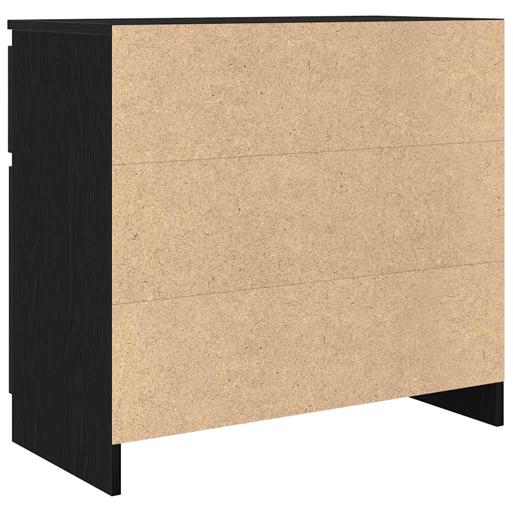 Dressoir met lade 71x35x65 cm spaanplaat zwart eikenkleurig is nu te koop bij PeponiXL, paradijselijk wonen!