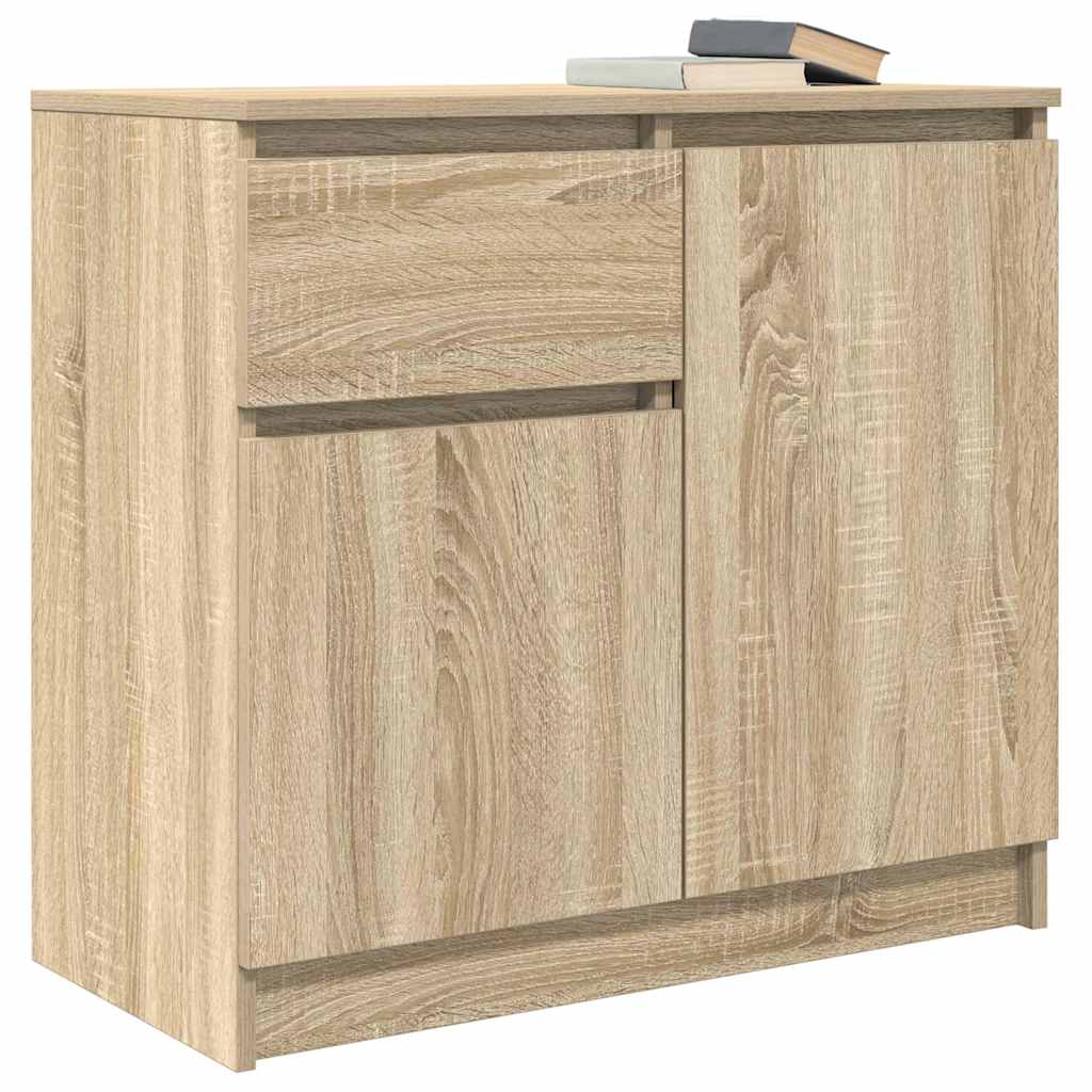 Dressoir met lade 71x35x65 cm spaanplaat sonoma eikenkleurig is nu te koop bij PeponiXL, paradijselijk wonen!