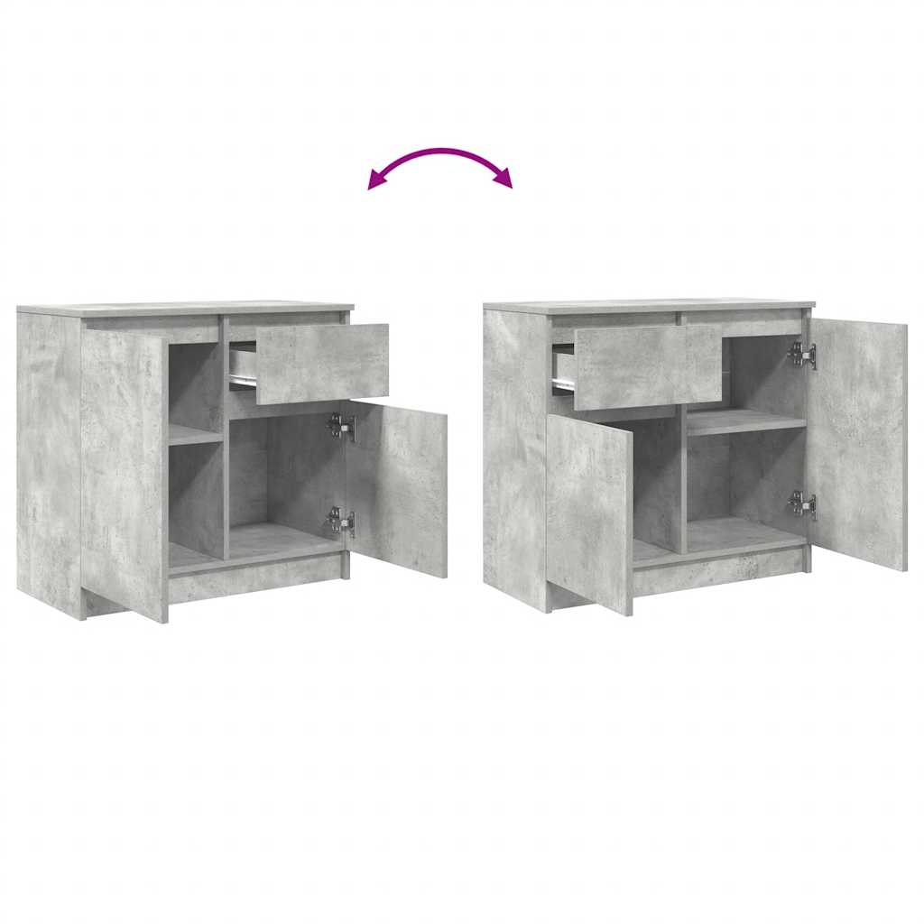 Dressoir met lade 71x35x65 cm spaanplaat betongrijs is nu te koop bij PeponiXL, paradijselijk wonen!