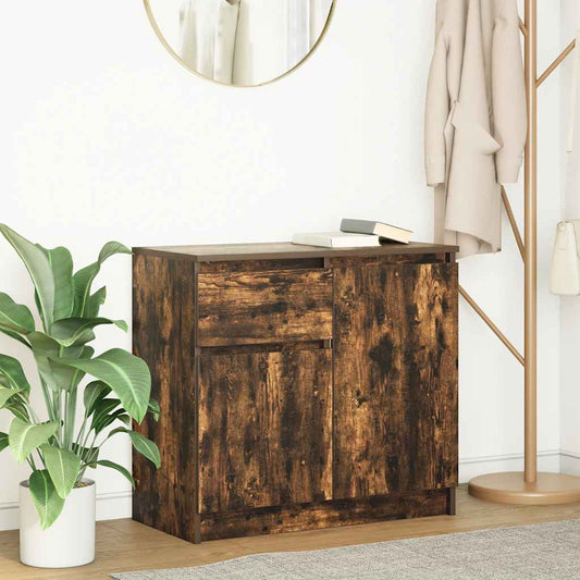 Dressoir met lade 71x35x65 cm spaanplaat gerookt eikenkleurig is nu te koop bij PeponiXL, paradijselijk wonen!