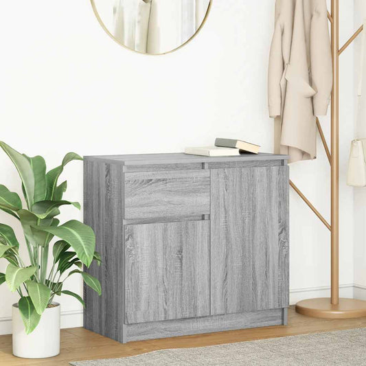 Dressoir met lade 71x35x65 cm spaanplaat grijs Sonoma is nu te koop bij PeponiXL, paradijselijk wonen!