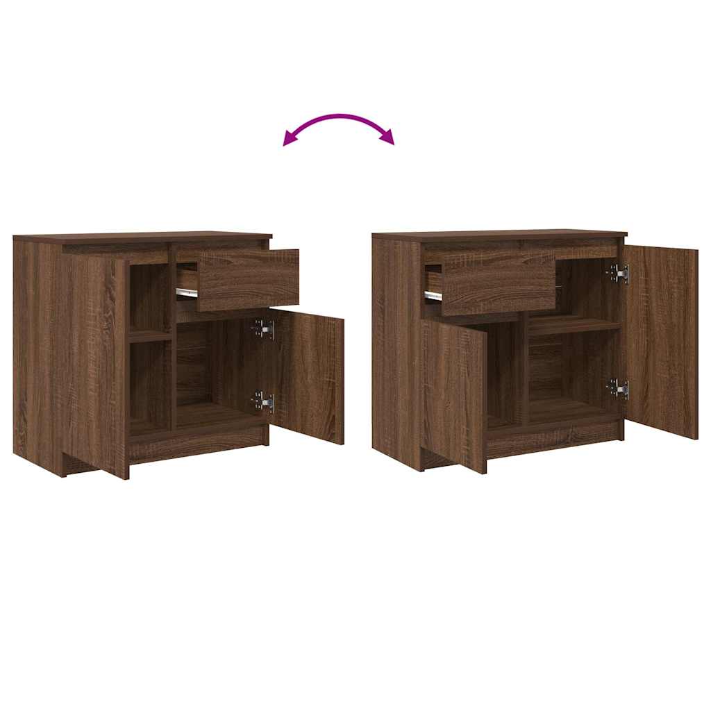 Dressoir met lade 71x35x65 cm spaanplaat bruin eikenkleurig is nu te koop bij PeponiXL, paradijselijk wonen!