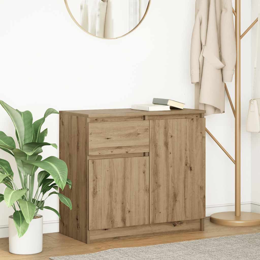 Dressoir lade 71x35x65 cm spaanplaat artisanaal eikenkleurig is nu te koop bij PeponiXL, paradijselijk wonen!