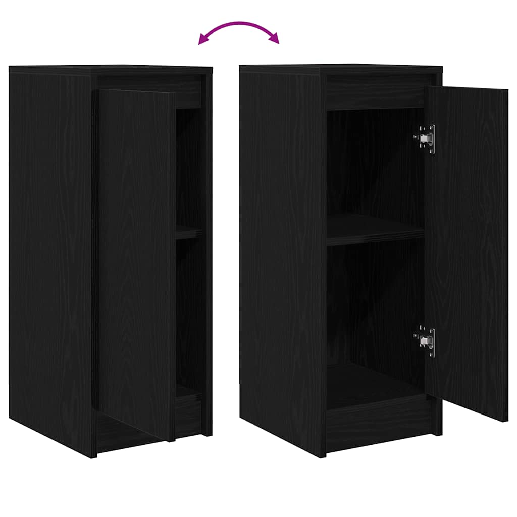 Dressoir 29,5x34x76 cm spaanplaat zwart eikenkleurig is nu te koop bij PeponiXL, paradijselijk wonen!