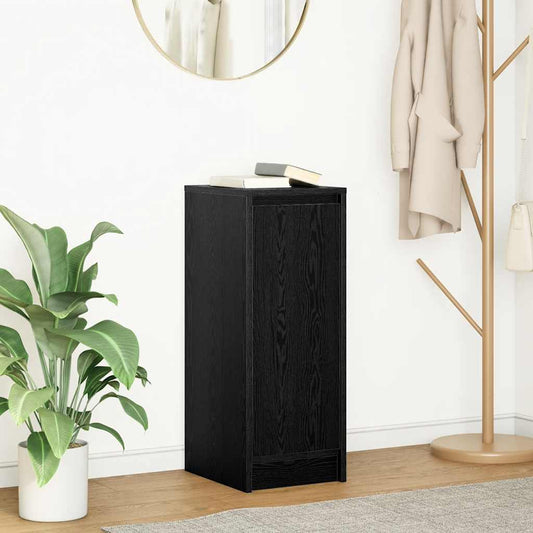 Dressoir 29,5x34x76 cm spaanplaat zwart eikenkleurig is nu te koop bij PeponiXL, paradijselijk wonen!