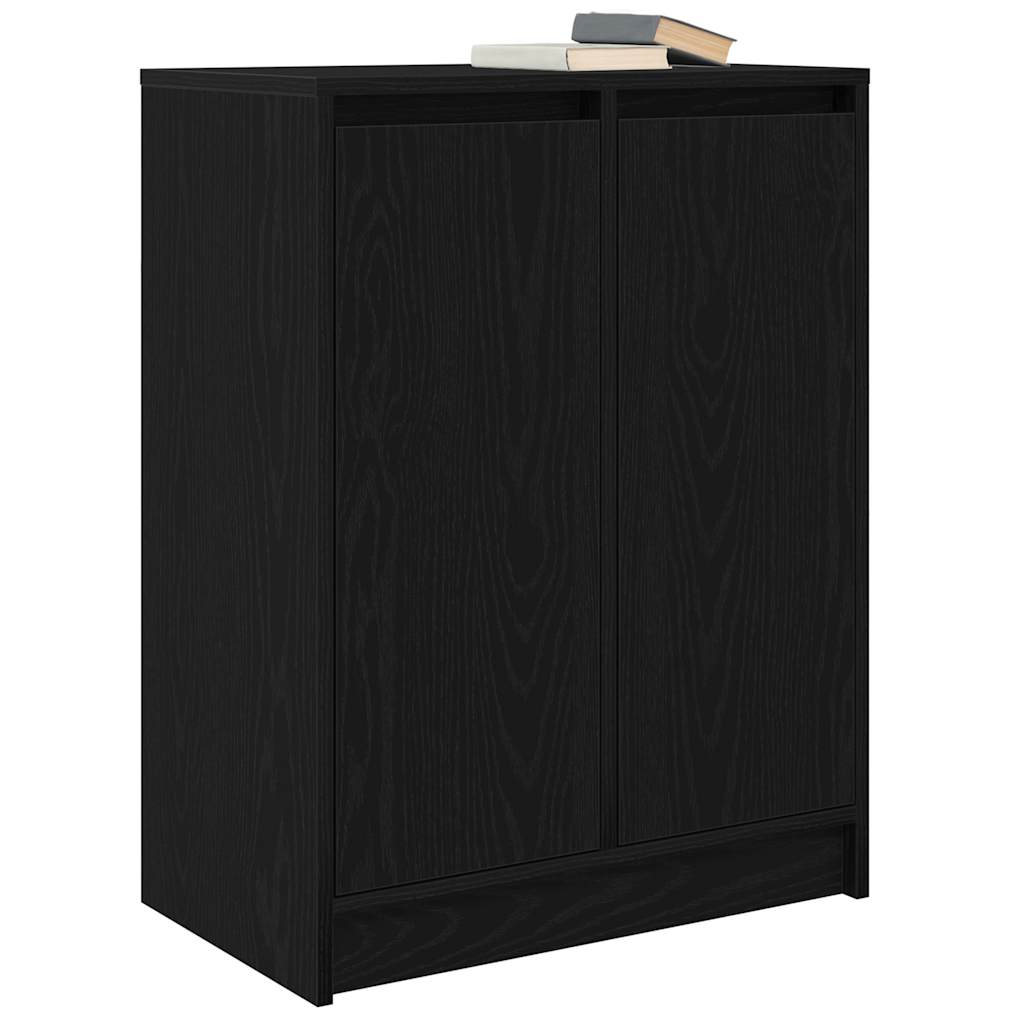 Dressoir 57x34x76 cm spaanplaat zwart eikenkleurig is nu te koop bij PeponiXL, paradijselijk wonen!