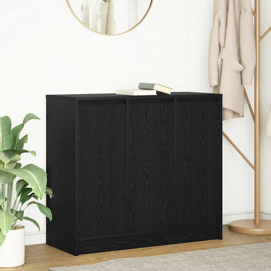 Dressoir 85x34x76 cm spaanplaat zwart eikenkleurig is nu te koop bij PeponiXL, paradijselijk wonen!