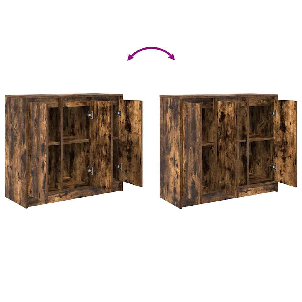 Dressoir 85x34x76 cm bewerkt hout gerookt eikenkleurig is nu te koop bij PeponiXL, paradijselijk wonen!