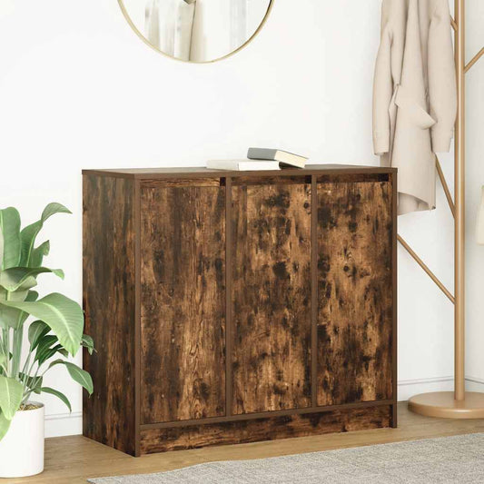 Dressoir 85x34x76 cm bewerkt hout gerookt eikenkleurig is nu te koop bij PeponiXL, paradijselijk wonen!