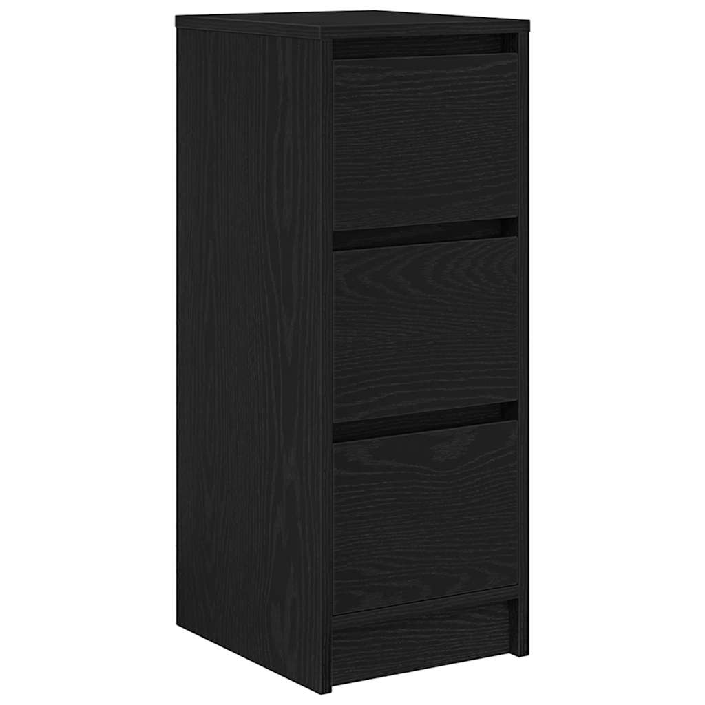 Dressoir 29,5x34x76 cm spaanplaat zwart eikenkleurig is nu te koop bij PeponiXL, paradijselijk wonen!