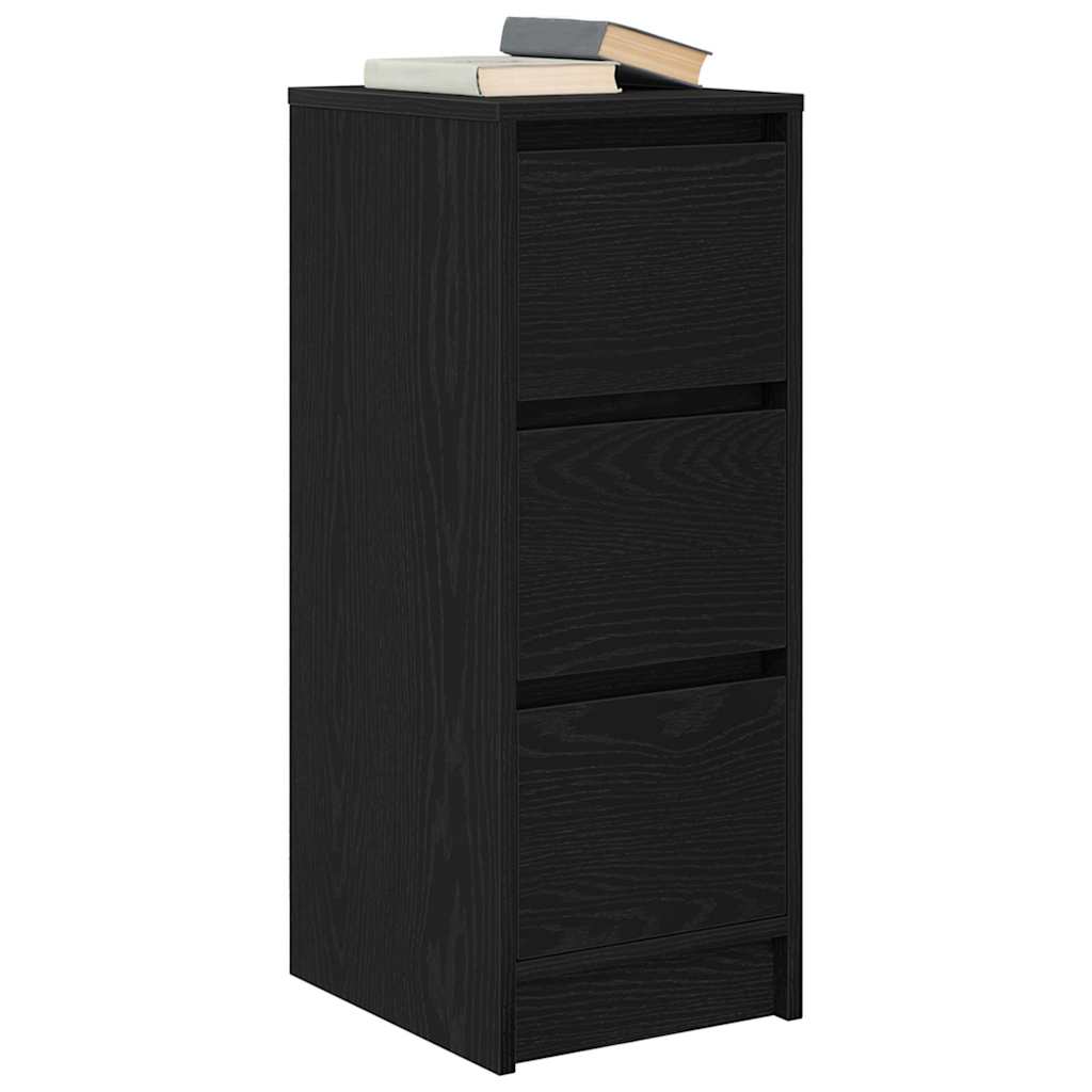Dressoir 29,5x34x76 cm spaanplaat zwart eikenkleurig is nu te koop bij PeponiXL, paradijselijk wonen!