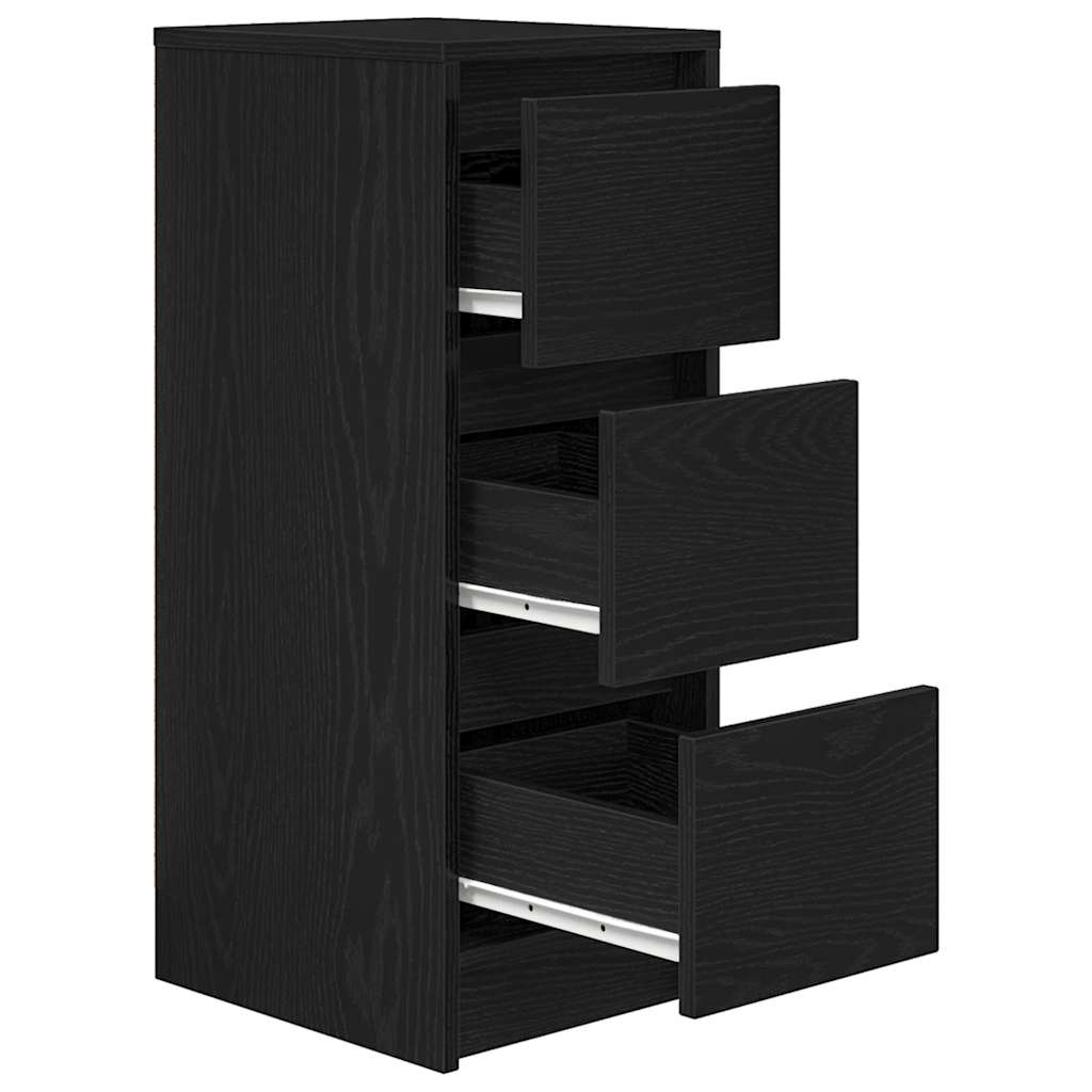Dressoir 29,5x34x76 cm spaanplaat zwart eikenkleurig is nu te koop bij PeponiXL, paradijselijk wonen!
