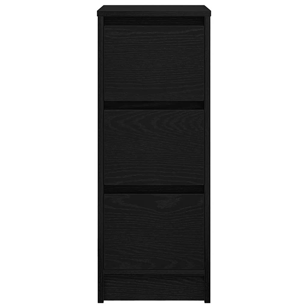 Dressoir 29,5x34x76 cm spaanplaat zwart eikenkleurig is nu te koop bij PeponiXL, paradijselijk wonen!