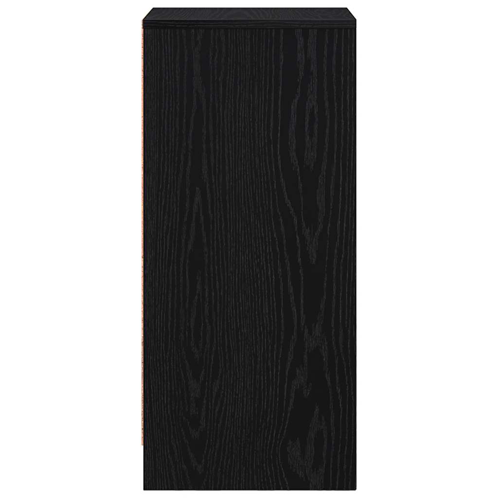 Dressoir 29,5x34x76 cm spaanplaat zwart eikenkleurig is nu te koop bij PeponiXL, paradijselijk wonen!