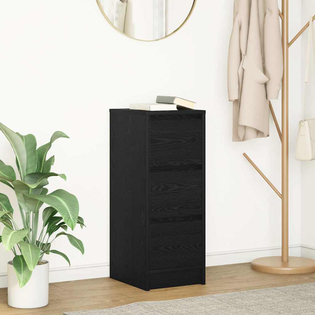 Dressoir 29,5x34x76 cm spaanplaat zwart eikenkleurig is nu te koop bij PeponiXL, paradijselijk wonen!