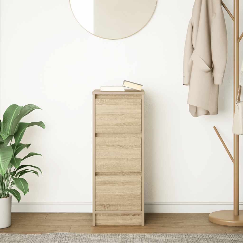 Dressoir 29,5x34x76 cm bewerkt hout sonoma eikenkleurig is nu te koop bij PeponiXL, paradijselijk wonen!
