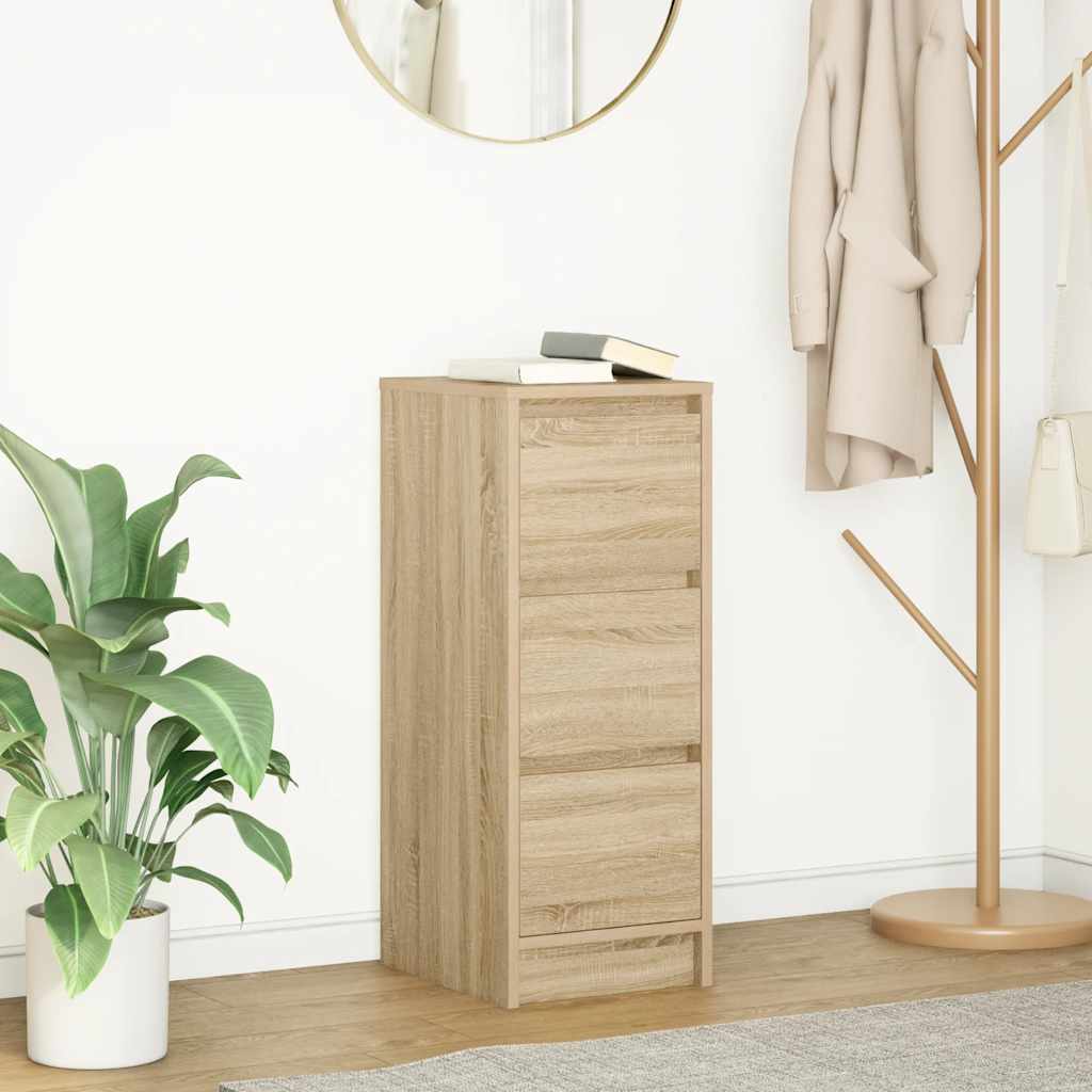 Dressoir 29,5x34x76 cm bewerkt hout sonoma eikenkleurig is nu te koop bij PeponiXL, paradijselijk wonen!