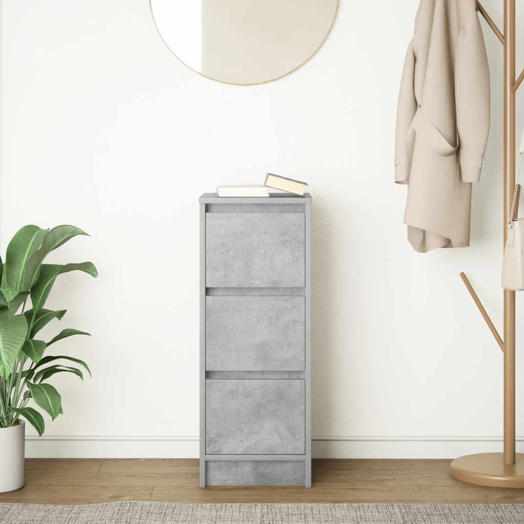 Dressoir 29,5x34x76 cm bewerkt hout betongrijs is nu te koop bij PeponiXL, paradijselijk wonen!