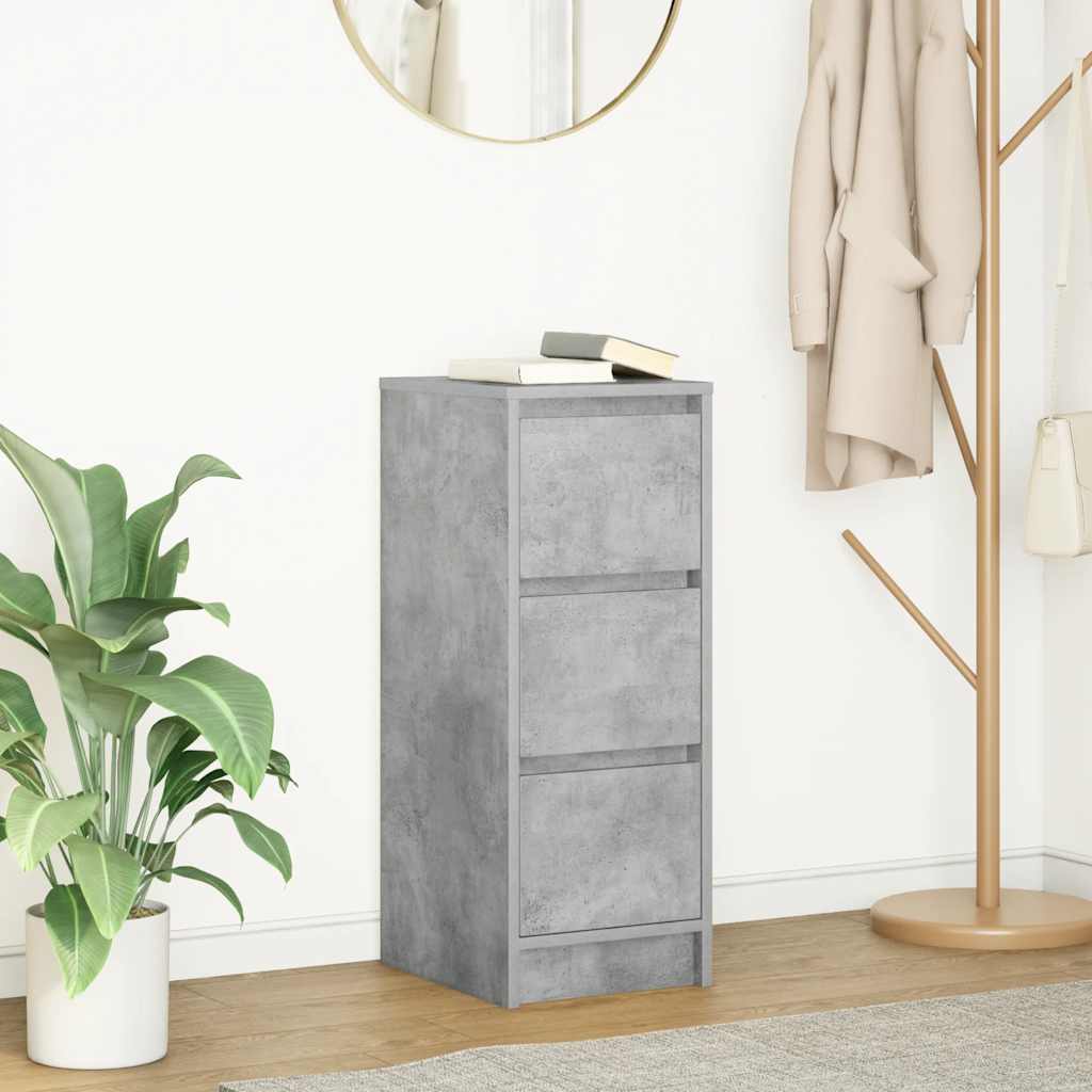 Dressoir 29,5x34x76 cm bewerkt hout betongrijs is nu te koop bij PeponiXL, paradijselijk wonen!