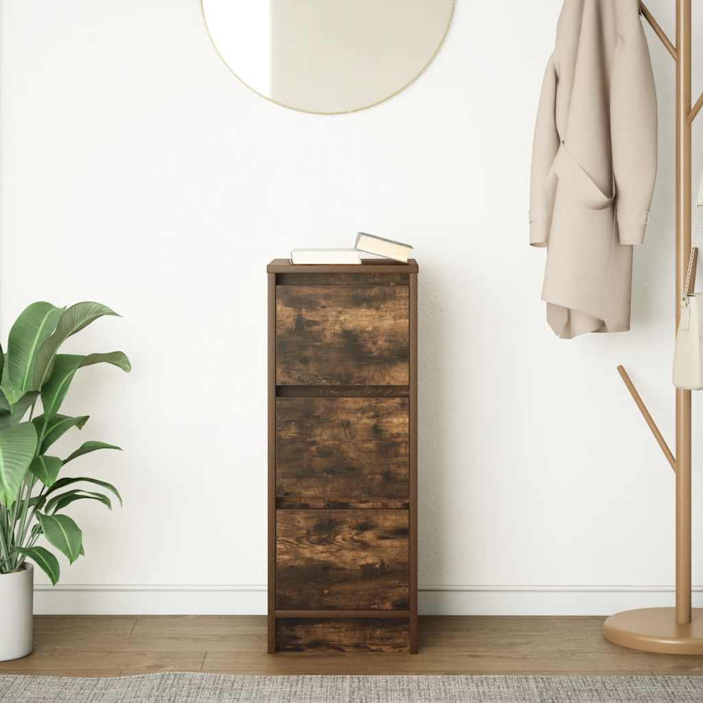 Dressoir 29,5x34x76 cm bewerkt hout gerookt eikenkleurig is nu te koop bij PeponiXL, paradijselijk wonen!