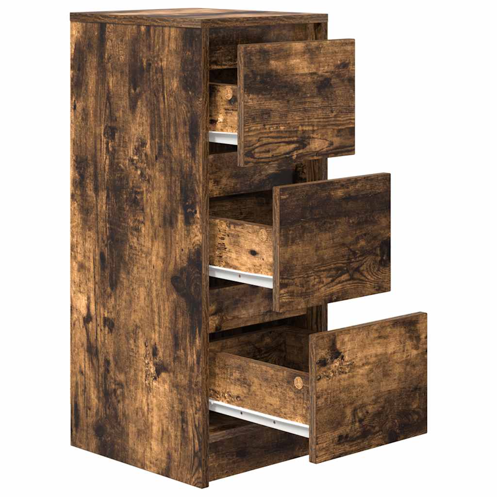 Dressoir 29,5x34x76 cm bewerkt hout gerookt eikenkleurig is nu te koop bij PeponiXL, paradijselijk wonen!