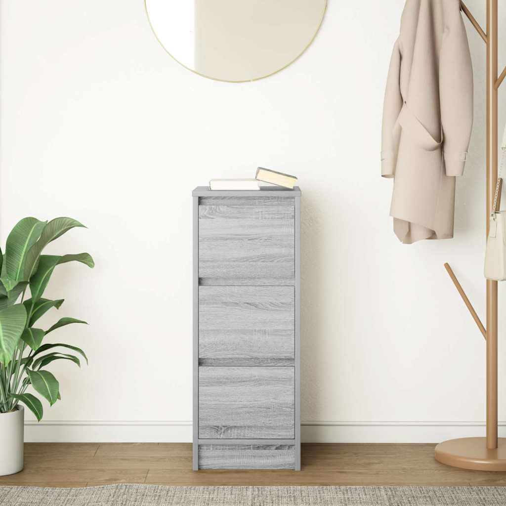 Dressoir 29,5x34x76 cm bewerkt hout grijs sonoma eikenkleurig is nu te koop bij PeponiXL, paradijselijk wonen!