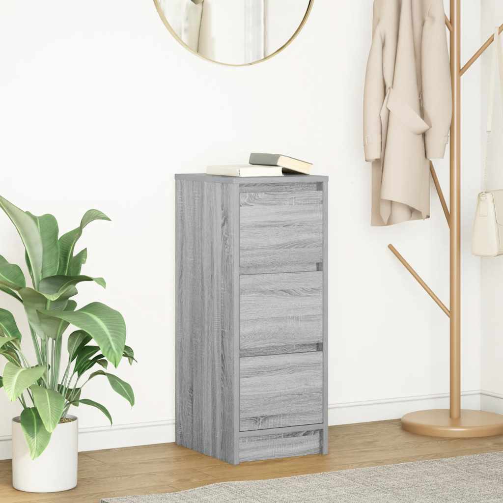 Dressoir 29,5x34x76 cm bewerkt hout grijs sonoma eikenkleurig is nu te koop bij PeponiXL, paradijselijk wonen!