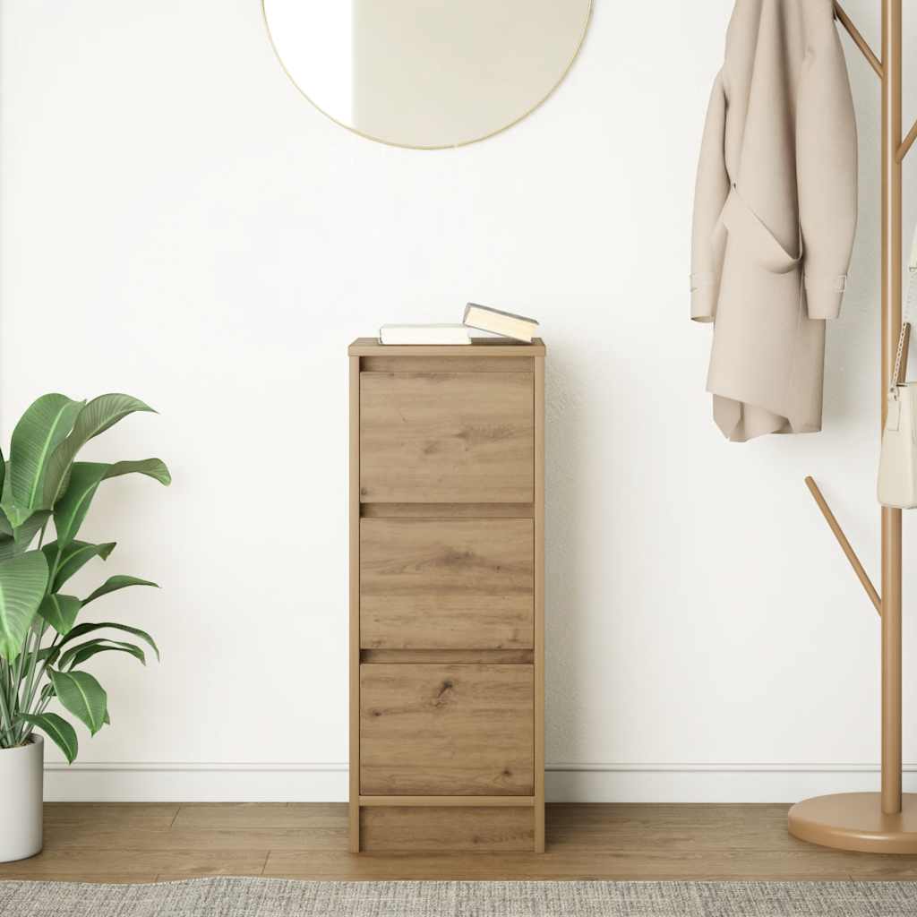 Dressoir 29,5x34x76 cm bewerkt hout artisanaal eikenkleur is nu te koop bij PeponiXL, paradijselijk wonen!
