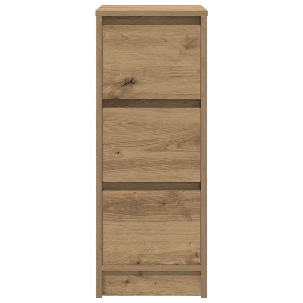 Dressoir 29,5x34x76 cm bewerkt hout artisanaal eikenkleur is nu te koop bij PeponiXL, paradijselijk wonen!